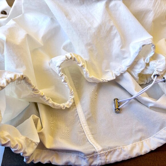 ZARA White Shirt Dress Tunic Top Hood Sleeveless Snap Cinch Hem Medium NEW - Picture 12 of 16